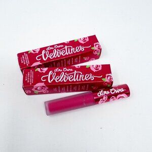 Lot 2 Tubes Lime Crime TRUE LOVE Velvetines Red Pink Liquid Matte Lipstick NEW